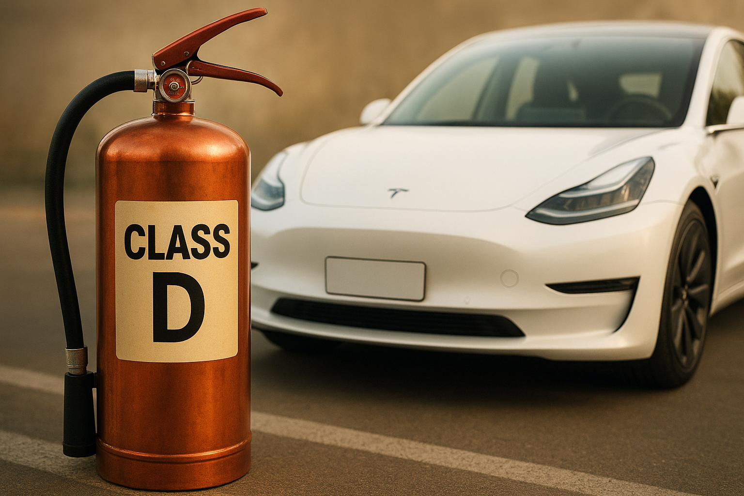 Copper-Based Class D Fire Extinguisher Used on Tesla