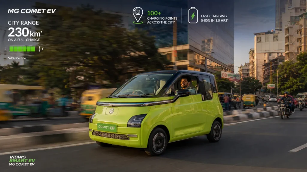 MG Comet EV charging time and full charge cost in India