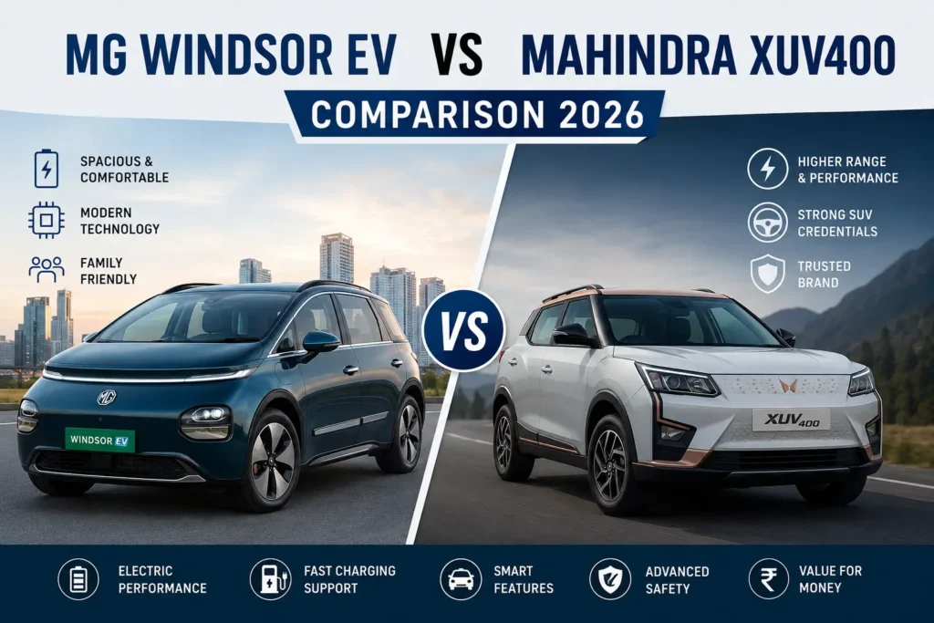 MG Windsor EV vs Mahindra XUV400 Comparison 1